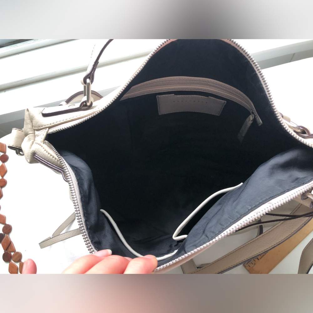 Leather satchel - 100% leather - white/ivory 16” x 12” x 3.5”+ by Sanctuary - Picture 16 of 16